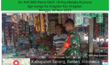 Babinsa Koramil 0602-18/Kragilan Kodim 0602/Serang Mengecek Langsung Harga Kebutuhan Pokok 