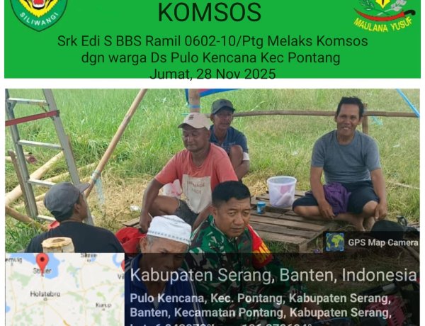 Jaga Stabilitas Wilayah, Babinsa Koramil 0602-10/Pontang Kodim 0602/Serang Perkuat Komsos Pemantauan Situasi di Desa Binaan 